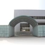Cubierta entre contenedores 6x6, PVC 2300 IGNIFUGA Verde