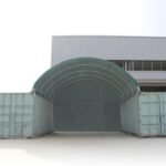 Trasera para cubierta entre contenedores 6m de ancho, PVC 720 ignífugo, Verde